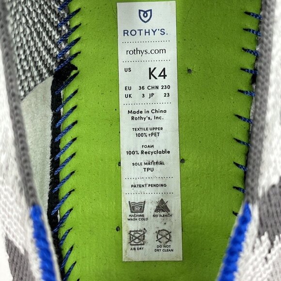 Rothy’s The Kids sneaker Gray Camo Size 4 Tennis Shoe - Picture 5 of 8